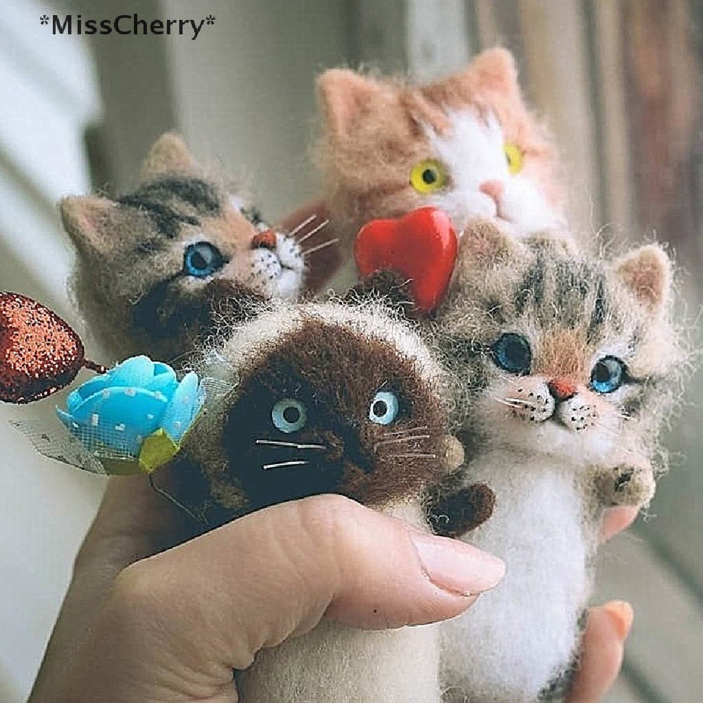 [MissCherry] Đồ Chơi Búp Bê Mèo Nhồi Bông Bằng Len Nỉ Thủ Công Thú Vị Dễ Thương Và Thú Vị Tự Hoàn Thành Không Cần Hoàn Thiện [Hot