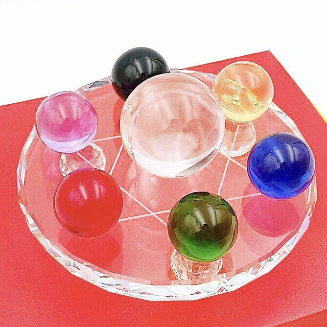 Bộ thất tinh trận thủy tinh 7 màu phong thủy tài lộc | BigBuy360 - bigbuy360.vn