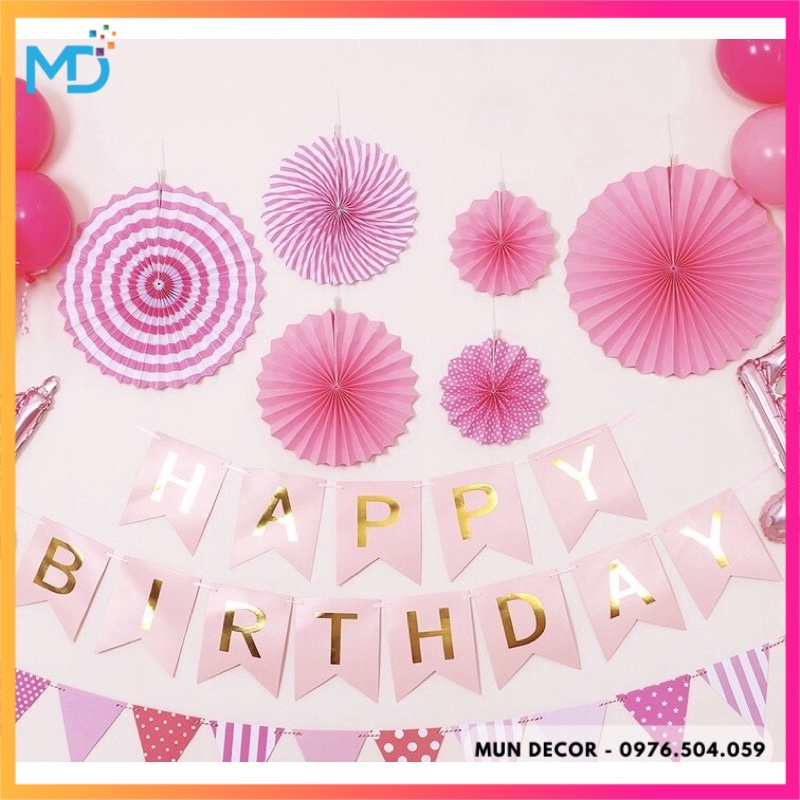 Set Quạt Giấy Trang Trí Sinh Nhật Hoặc Làm Backdrop