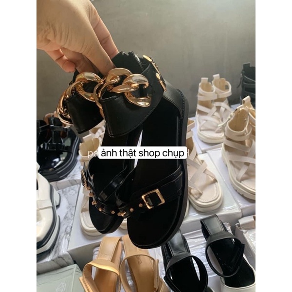 SANDALS NỮ ĐẾ PHẲNG QUAI XÍCH BẢN TO