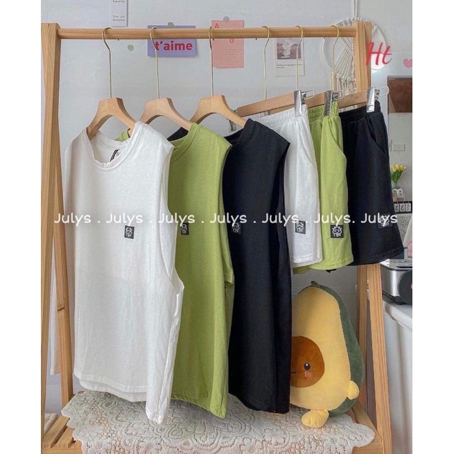 Bộ tanktop logo bò sữa HT12