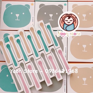 Thìa ăn dặm Silicon Poled nội địa Hàn/ muỗng Gấu Hàn Quốc cho bé 6M+