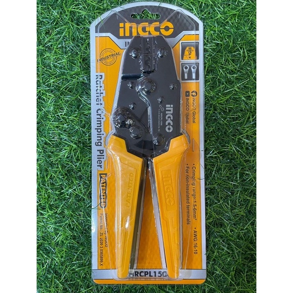 (Chính Hãng) -Kìm bấm đầu cos dây điện 1.5-6mm2 INGCO HRCPL1506
