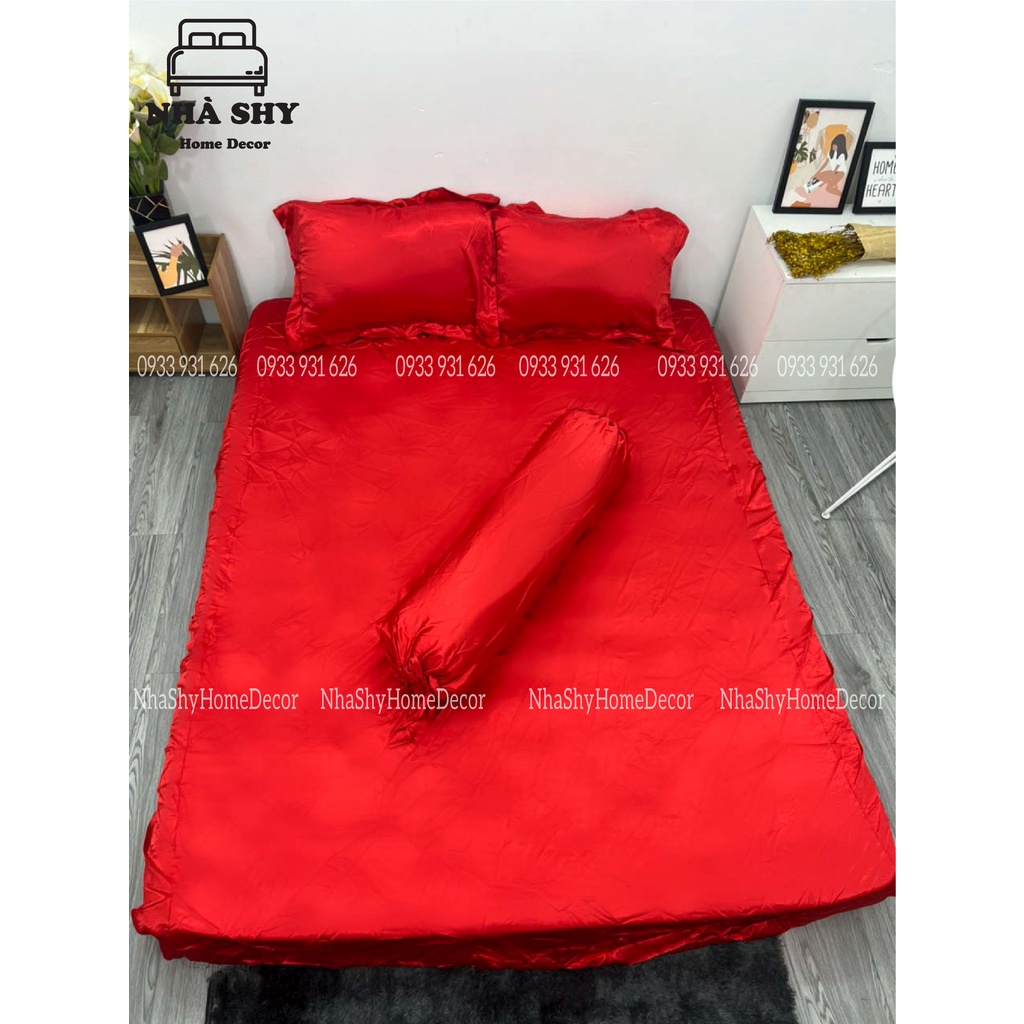 BỘ DRAP GIƯỜNG PHI LỤA CAO CẤP - SET GRA + 2 VỎ GỐI NẰM + 1 VỎ ÔM - 4 MÓN | BigBuy360 - bigbuy360.vn