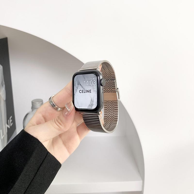Dây Đeo Bằng Thép Không Gỉ + Tpu Bảo Vệ Cho iwatch series 7 6 5 4 3 2 1SE