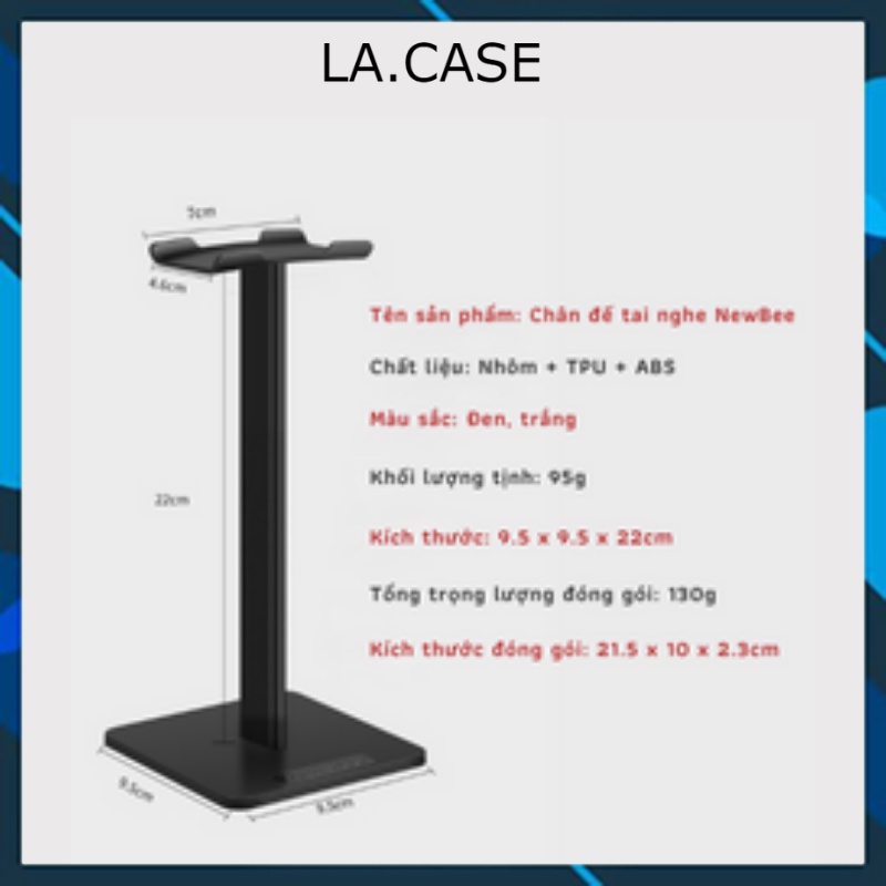 Giá đỡ tai nghe NewBee G12AZ1 sang trọng, chất liệu nhôm cao cấp, đệm silicone chống trầy xước