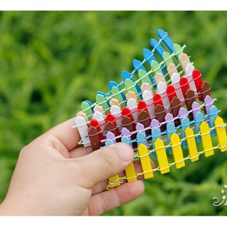 Phụ kiện trang trí chậu cây - Hàng rào gỗ nhiều màu trang trí Terrarium