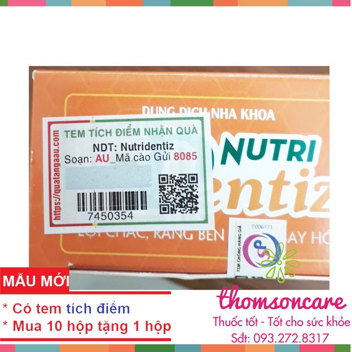 Nước súc miệng Nutri Dentiz từ sáp ong - giảm sâu răng, ngừa hôi miệng, nhiệt miệng - dùng được cho trẻ Chai 250ml