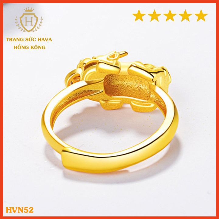 Nhẫn Nữ Mặt Tỳ Hưu Titan Xi Mạ Vàng Non 24k Cao Cấp, Nhẫn Nữ Phong Cách Thời Trang Cá Tính - HVN52