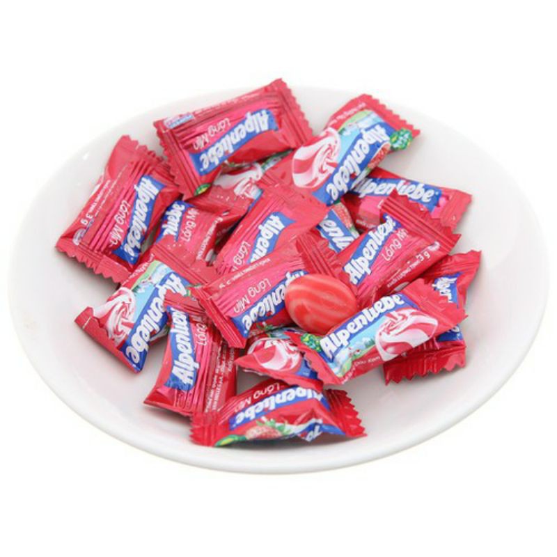 Kẹo Cứng ALPENLIEBE Hương Dâu Kem (Gói ~30-90 Viên)
