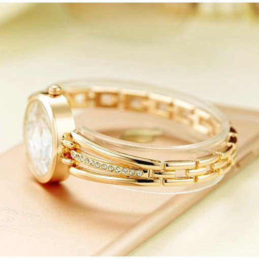 Đồng hồ nữ JW dây hợp kim đính đá mạ vàng thời trang Hàn Quốc JW05