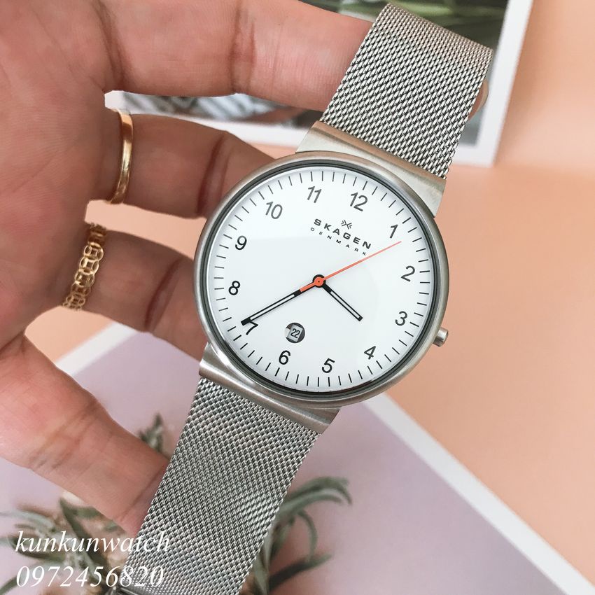Đồng Hồ Nam Skagen SKW6025 Dây Thép Lưới 40mm Fullbox Hãng