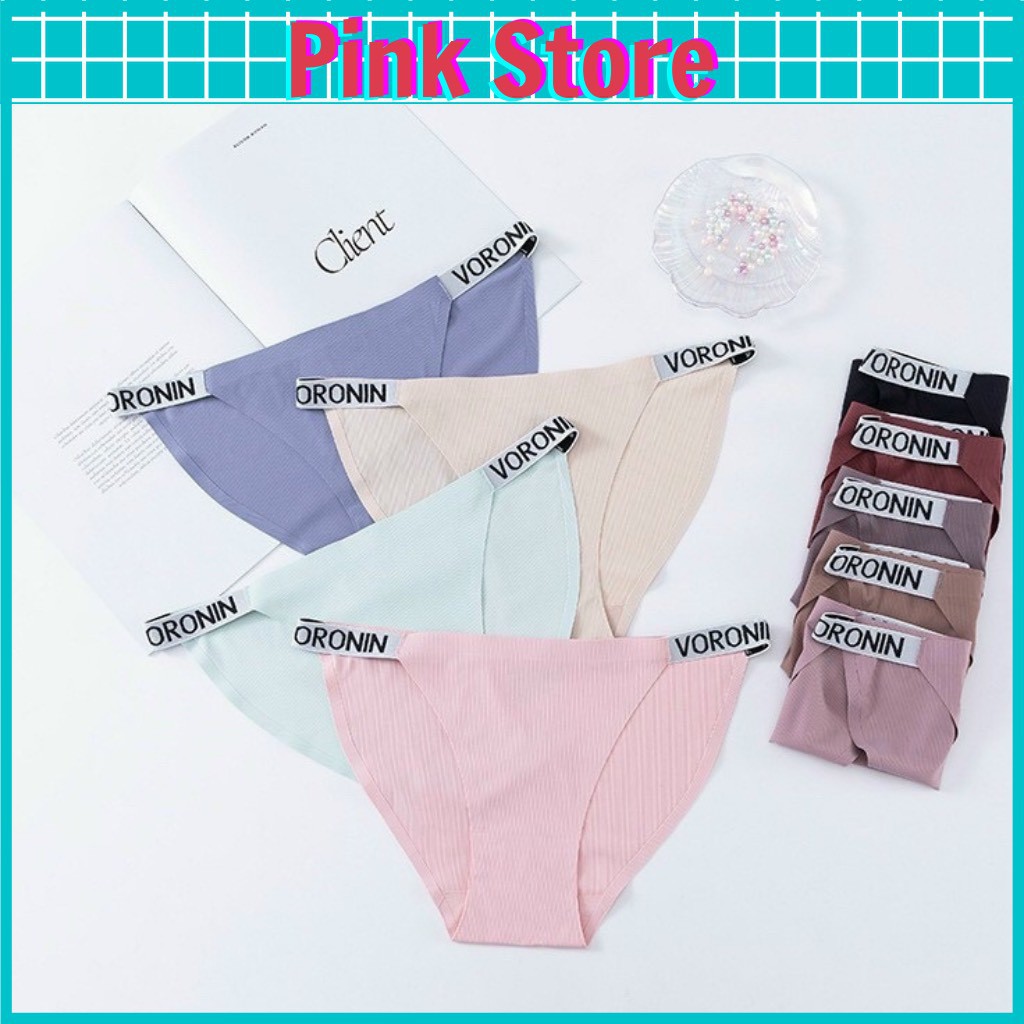 Quần Lót Nữ Sexy Thun Lạnh Trơn Đúc Su Không Đường May Dây Chữ Mềm Mại Co Giãn PINK STORE Ql1591