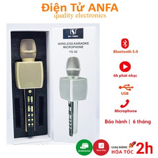 Micro karaoke bluetooth YS-92 JVJ cao cấp, Míc hát cầm tay siêu hay cưc vang pass