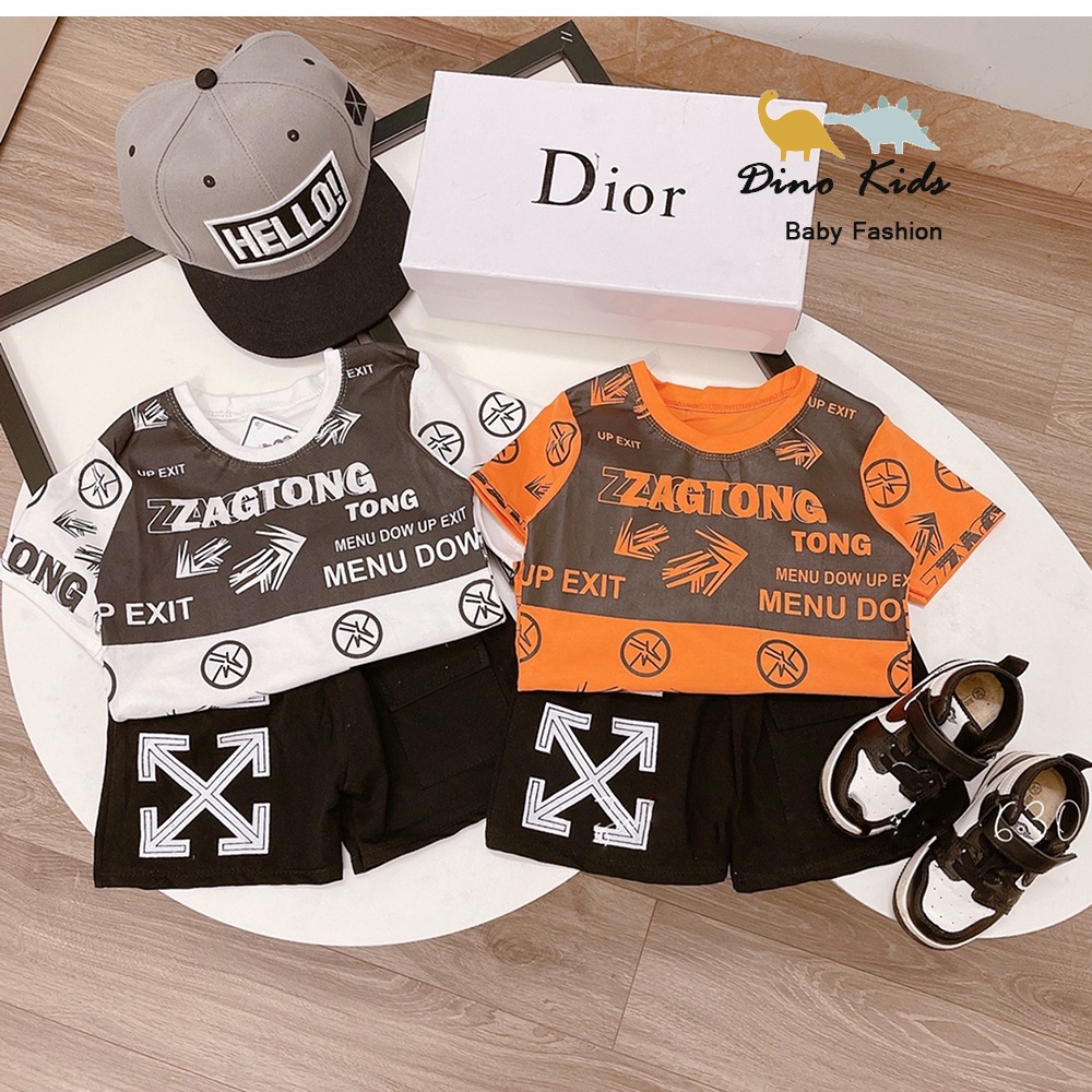 Bộ cộc tay bé trai họa tiết khỏe khoắn, bộ cotton ZAGTONG cực chất cho bé