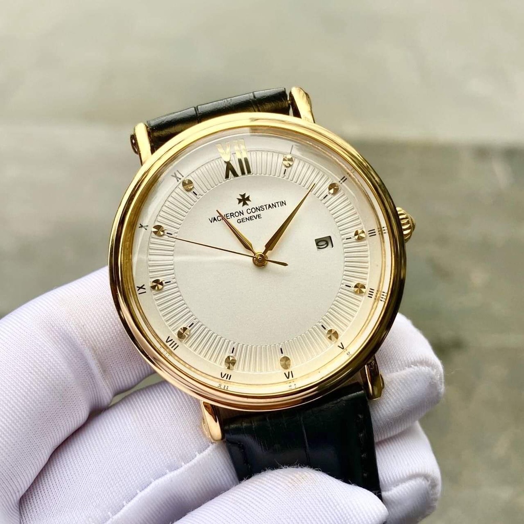 Đồng Hồ Pin NAM Vacheron P349 Chống Xước, Chống Nước - TẶNG 1 Dây da cao cấp + 2 pin AG4