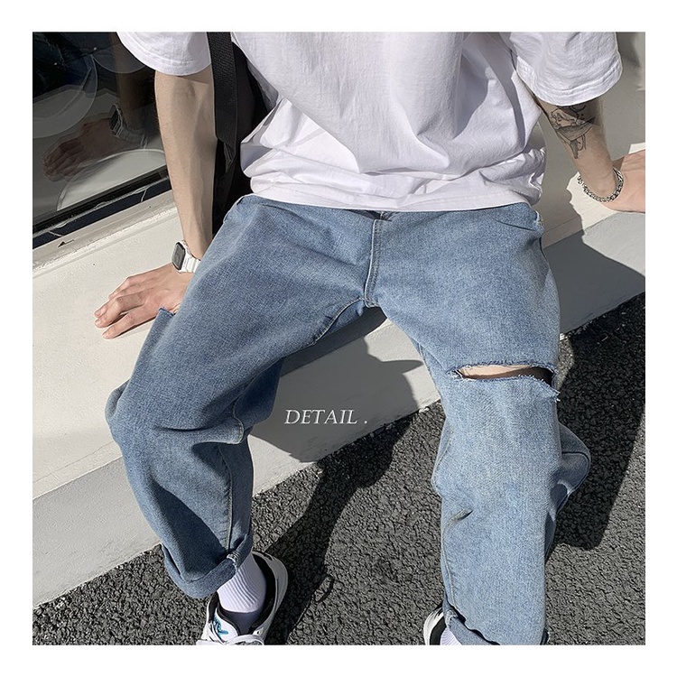 Quần baggy ống rộng nam nữ rách phong cách hiphop , vải cao cấp không co dãn | BigBuy360 - bigbuy360.vn