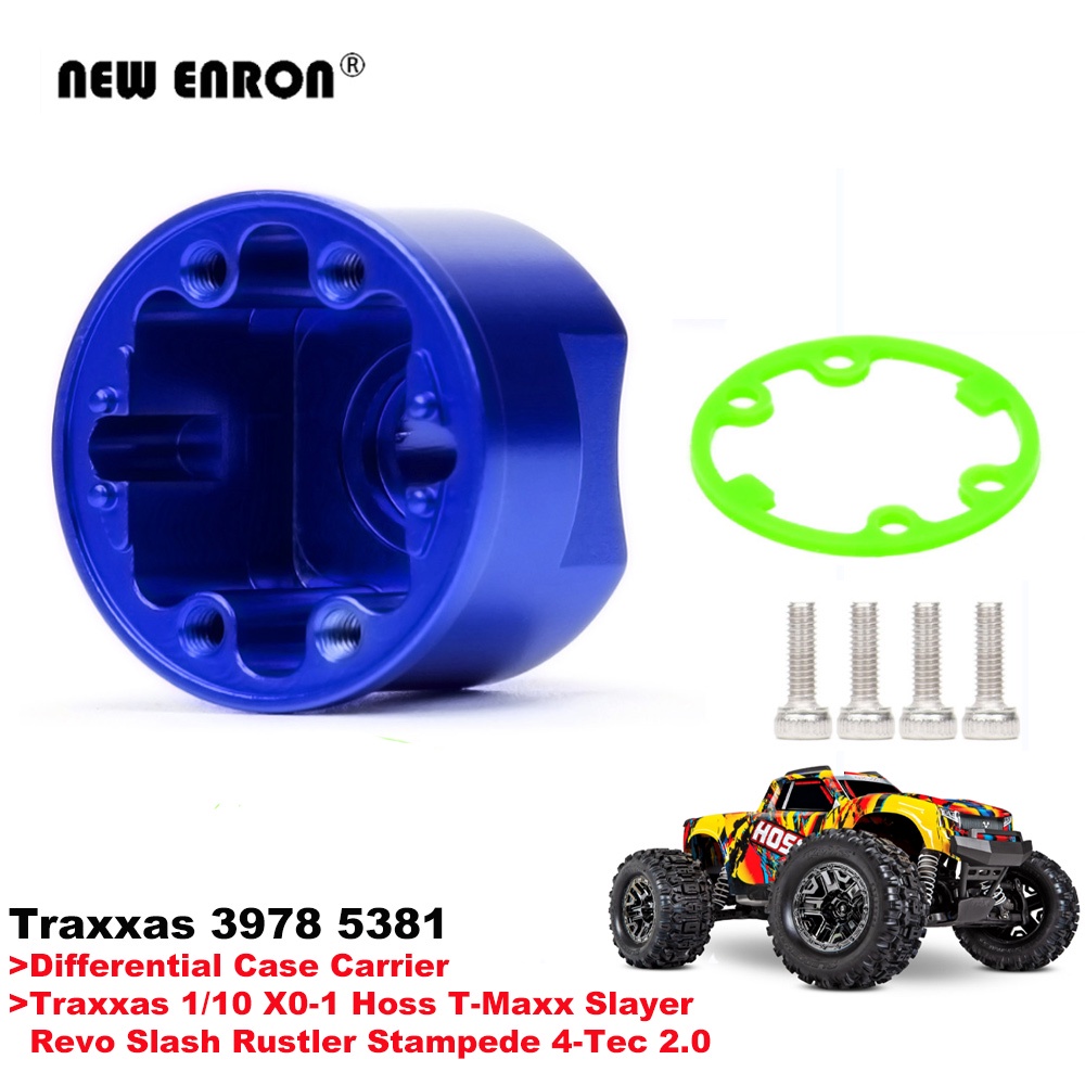 3978 5381 Vỏ bọc Diff mặt trước hoặc sau bằng nhôm khác nhau W / Nhẫn rửa cho RC CAR Traxxas 1/10 X0-1 Slash T-Maxx Slayer ERevo 3.3 Rustler