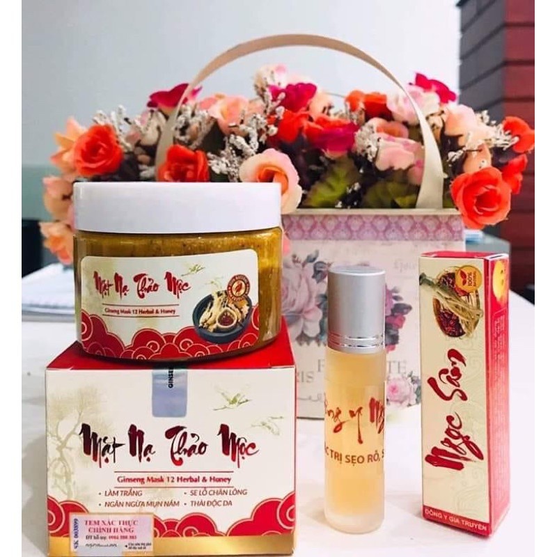 ngọc sâm combo mini (mặt nạ pha sẵn + ngọc sâm 10ml)