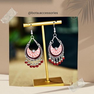 Bông tai dáng tròn hợp kim phong cách boho (CÓ SẴN - HOẢ TỐC)