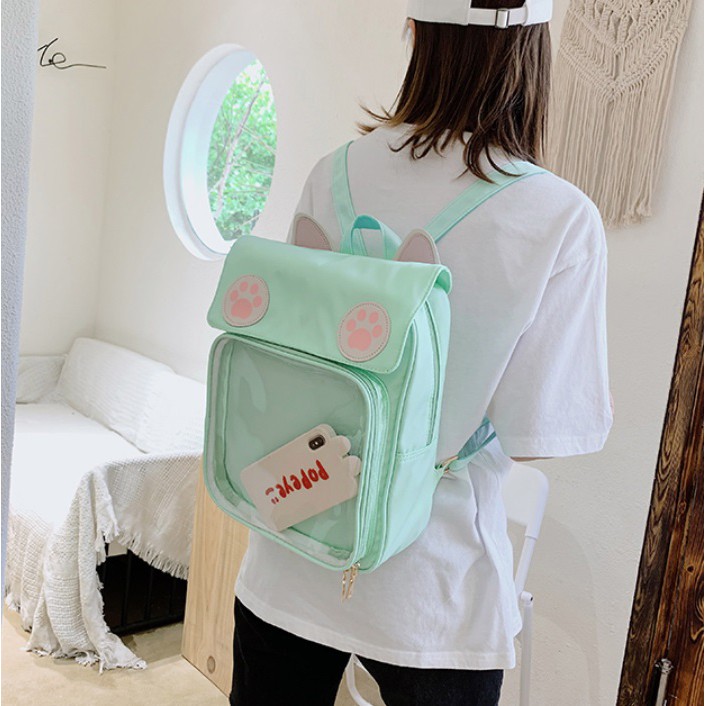 [TẶNG KIM BĂNG] BALO ITABAG CAT PAW - BALO NỮ DỄ THƯƠNG TRONG SUỐT TRANG TRÍ THEO Ý THÍCH