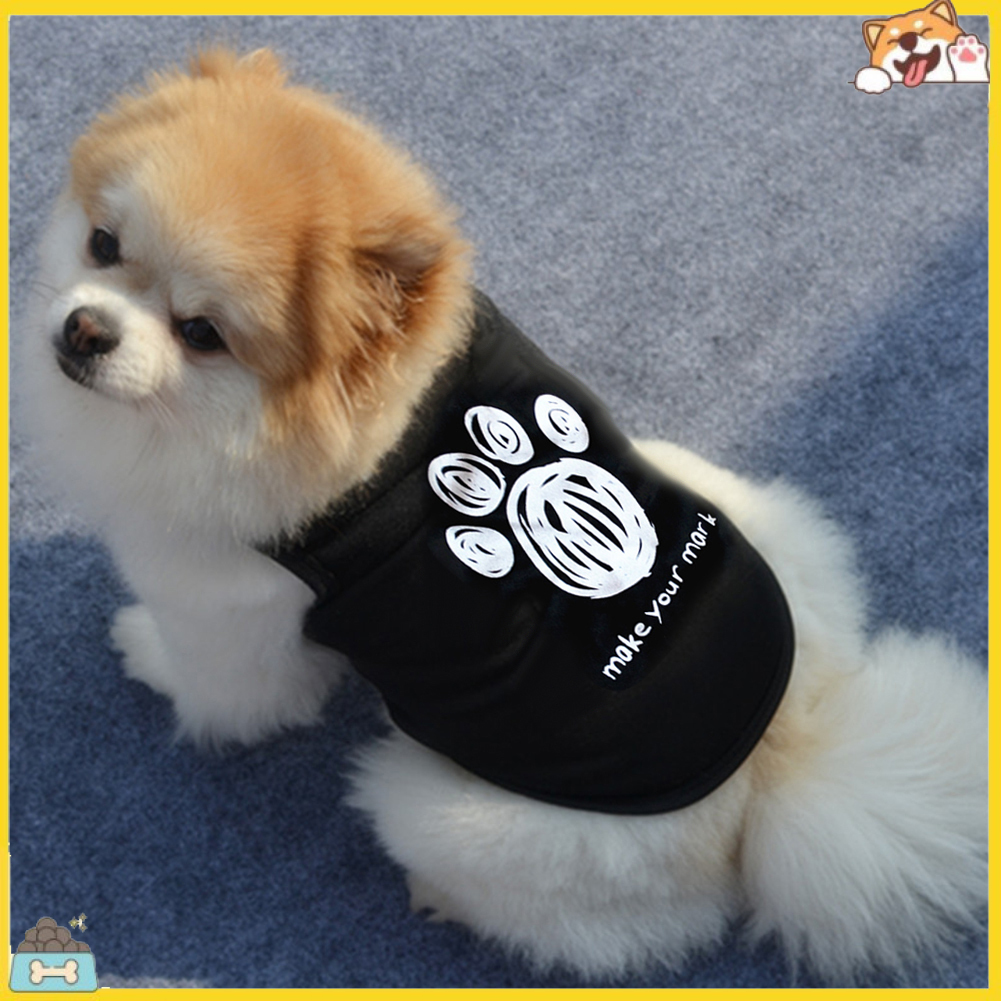 Áo in họa tiết dấu chân cún xinh xắn thời trang mùa hè cho thú cưng