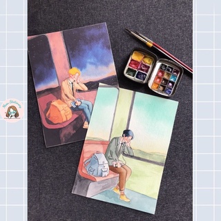 Tranh tô màu - "DREAMER" của họa sĩ @nguoimo, 10 tờ giấy màu nước coldpress 300gsm