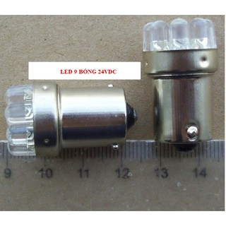 BÓNG ĐÈN 9 LED ĐƠN 12/24 VAC/DC ĐUÔI GÀI 15MM BA15S CÁC MÀU