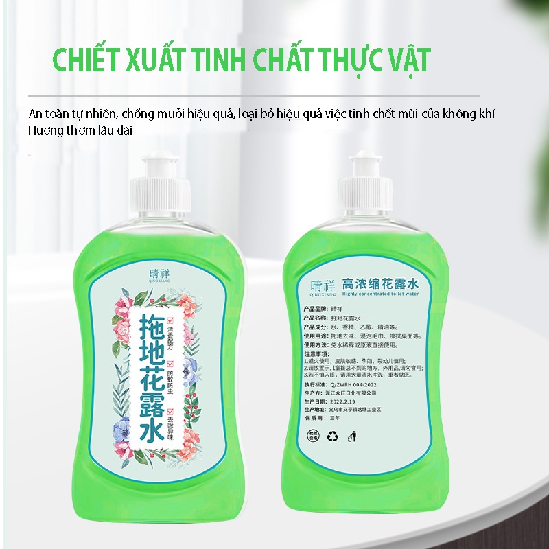 Nước Lau Sàn Đuổi muỗi Hương Tự Nhiên Dễ Chịu Không Hại Men Gạch, Thoáng Mát Nhà Cửa Chai 500ml