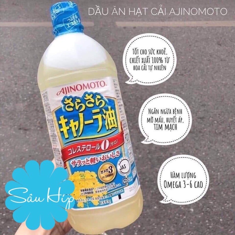 Dầu hạt cải (hoa cải) AJINOMOTO 1L Date 10.2022