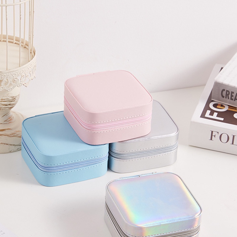 Hộp đựng trang sức bằng da thiết kế hai tầng tiện lợi