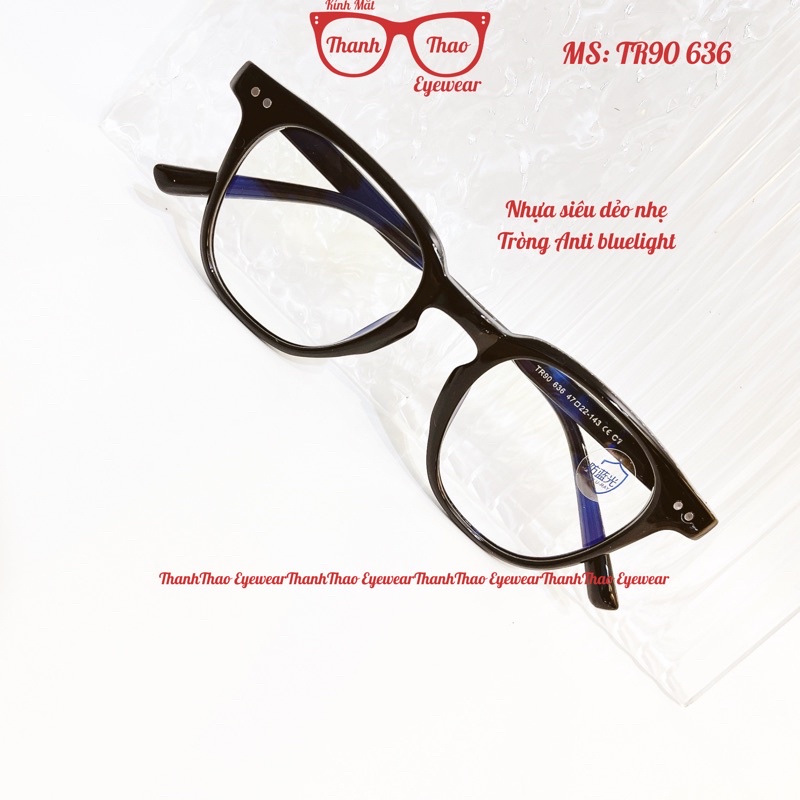 Gọng Kính Cận Nữ Vuông Nhựa Dẻo Chống Lóa 636 - THANHTHAO EYEWEAR