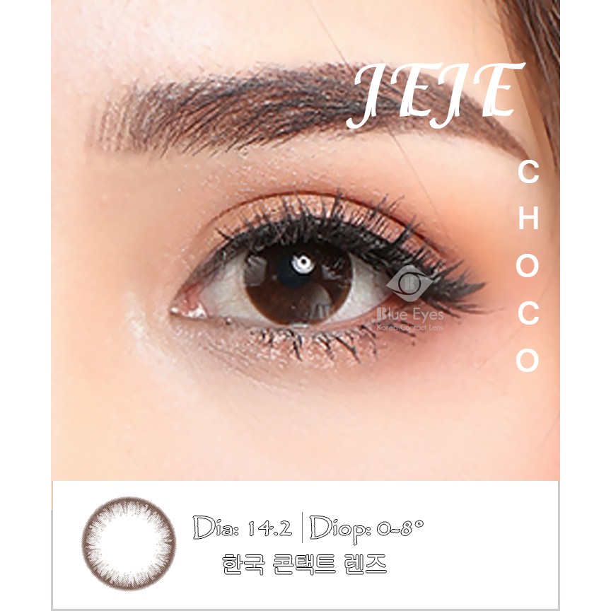 [Mắt nhạy cảm] Lens mắt siêu ẩm, thấm khí màu Choco-DIA 14.2-JEJE CHOCO Silicone Hydrogel