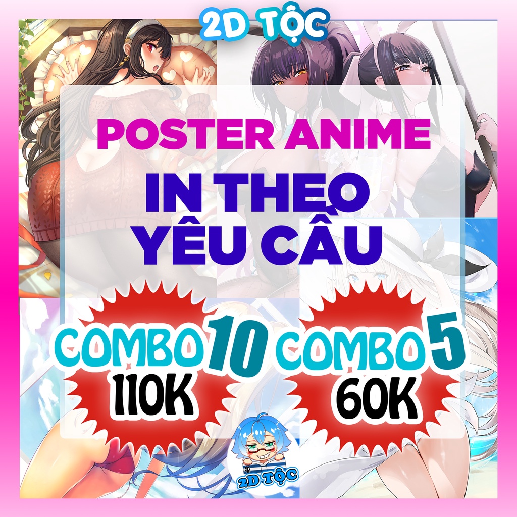 Tranh Poster Anime A3 A4 Đặt In theo yêu cầu – Tranh treo tường dán tường Anime Manga Light Novel by 2D Tộc Shop