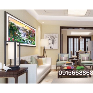 Tranh đính đá Phong cảnh sơn thủy hữu tình kt 117-62cm