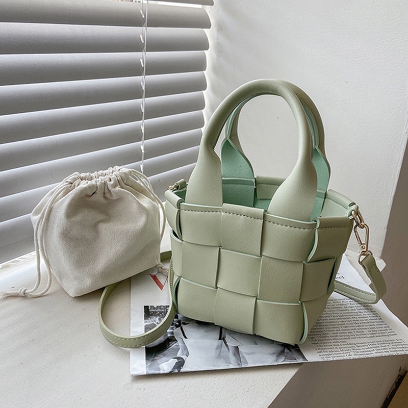 Túi đeo vai IELGY màu trơn kiểu đan có thể điều chỉnh dành cho nữ