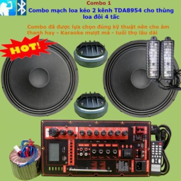 Combo mạch loa kéo 2 kênh TDA8954 4 tấc đôi