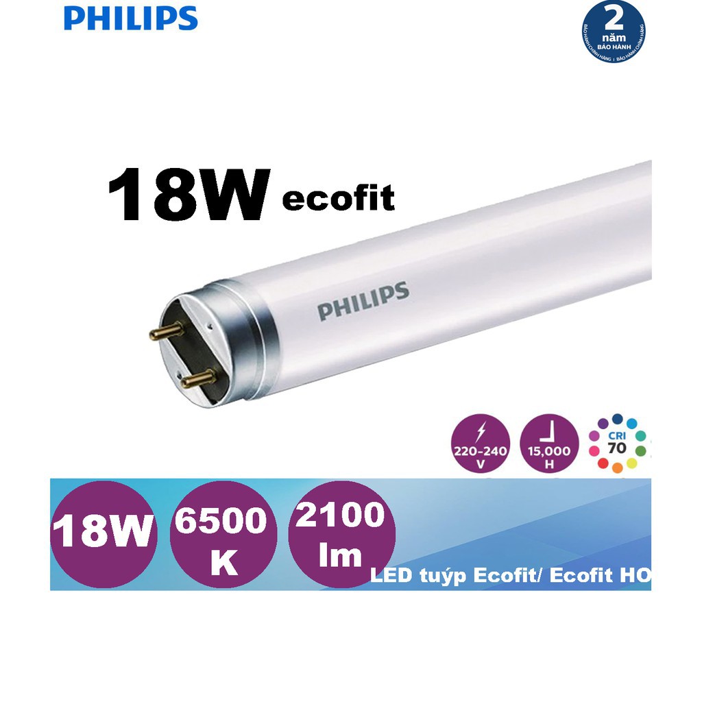 COMBO 10 bóng ecofit Led tube 18w 1m2 philips