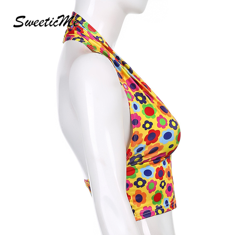 Áo Dây Chéo Sau Lưng In Họa Tiết Hoa Phong Cách Mới Dành Cho Nữ | BigBuy360 - bigbuy360.vn