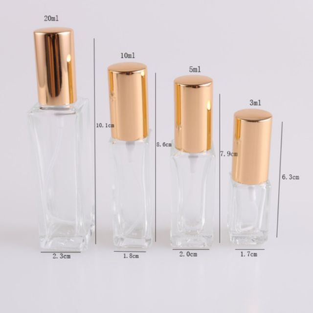 Lọ chiết nước hoa vuông 20ml/10ml/5ml/3ml - lo chiet nuoc hoa - chai lo my pham | BigBuy360 - bigbuy360.vn
