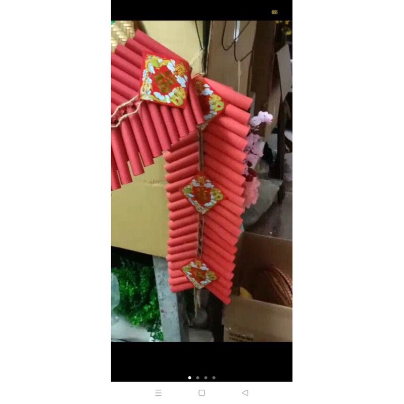 Mô hình dây pháo giả handmade trang trí tết, trang trí nhà, trường mầm non, tiểu học, quán cà phê, chụp ảnh siêu ưng