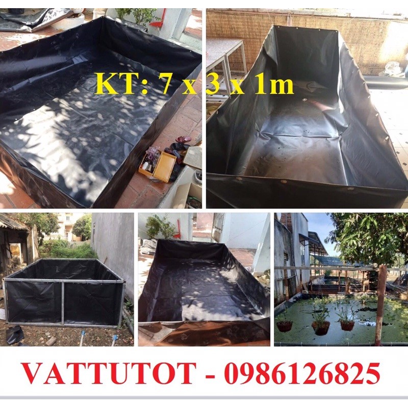 BỂ BẠT NUÔI ỐC, NUÔI CÁ, NUÔI LƯƠN, NUÔI ẾCH, BỂ BƠI KT:7x3x1m