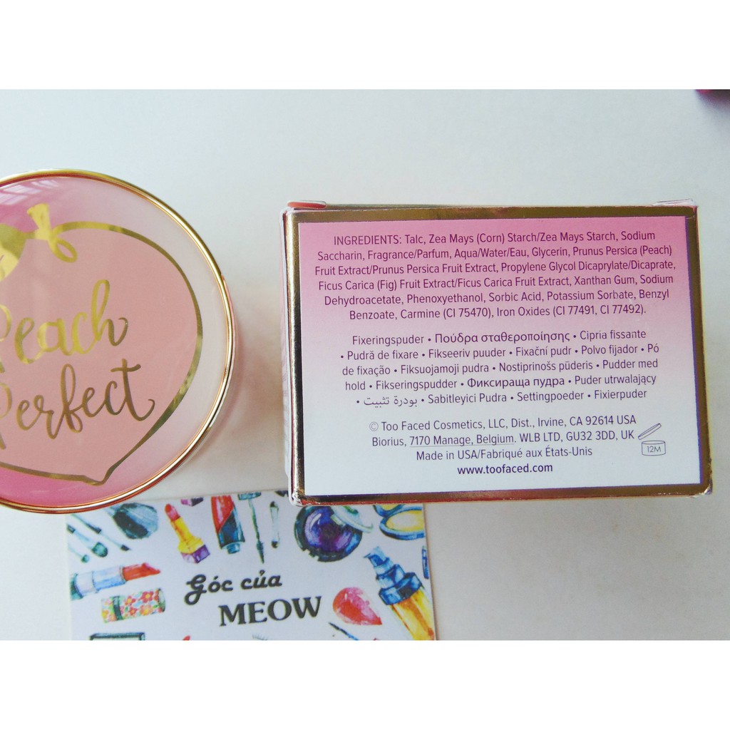 Phấn phủ Too Faced Peach Perfect Mattifying Loose Setting Powder