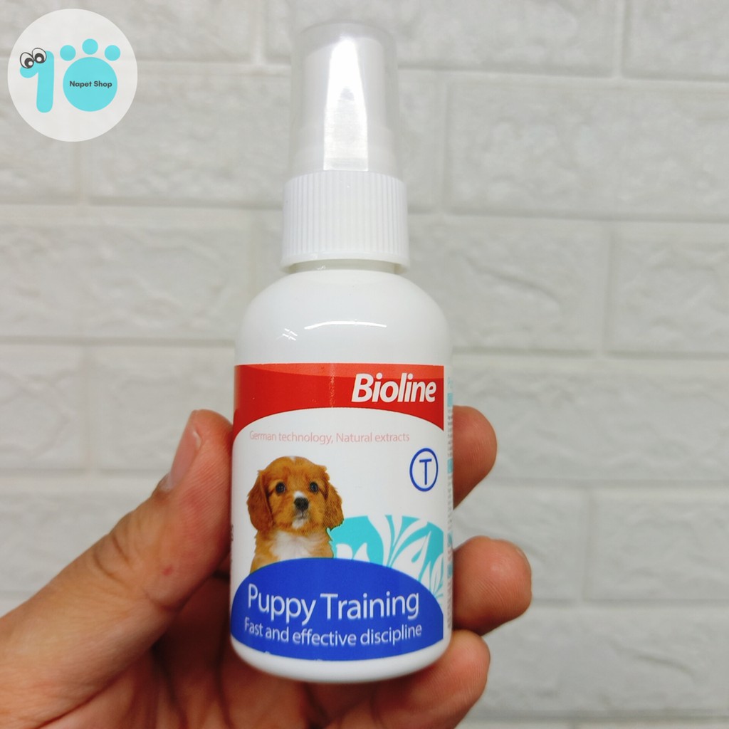 Lọ xịt hướng dẫn chó đi vệ sinh đúng chỗ Bioline Puppy Training 50ml - jpet shop