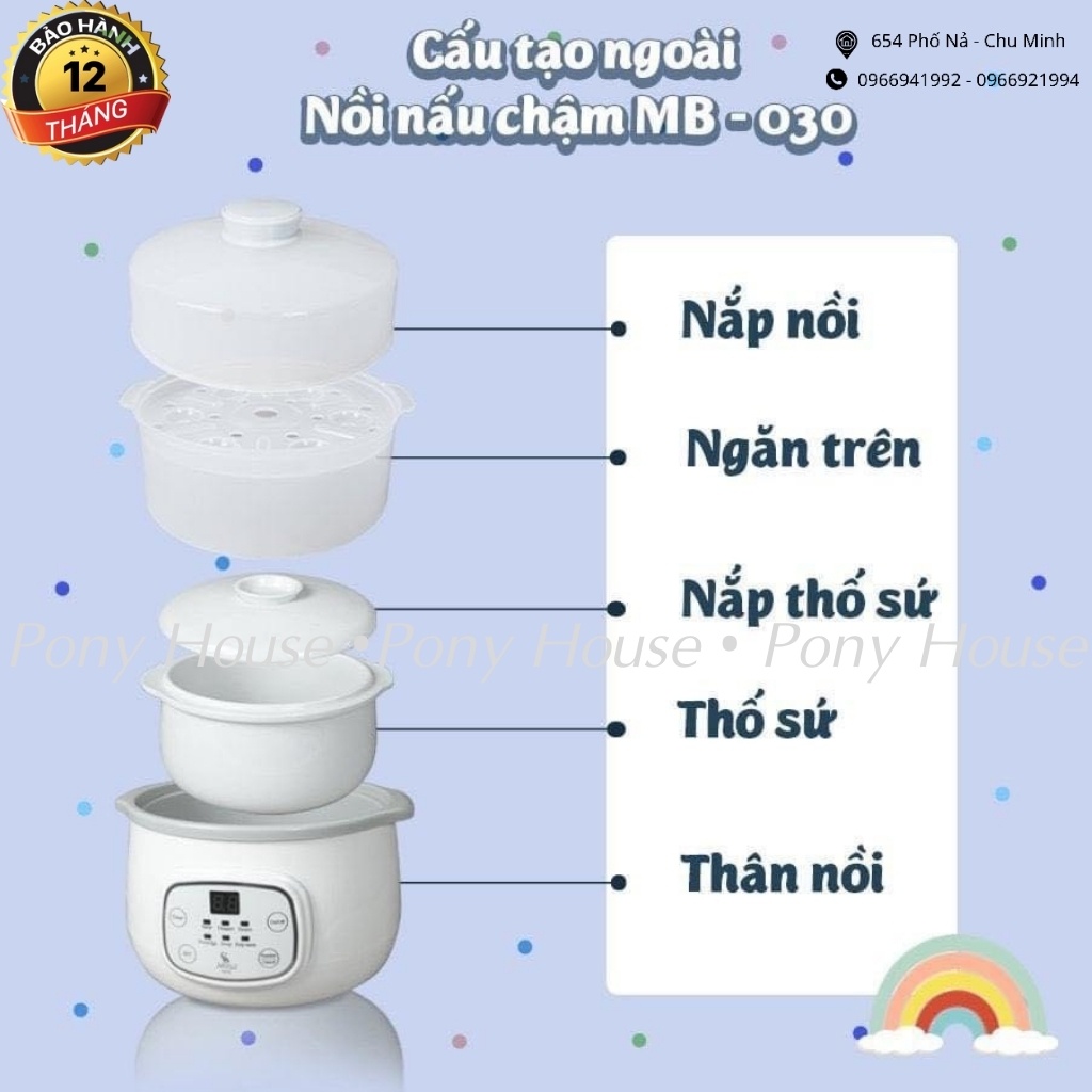 Nồi Nấu Cháo Chậm Moaz BéBé (MB-030) 1.5L - Ninh, Hầm Giúp Cháo Ngon, Mịn Sánh Nhuyễn Chính Hãng Bảo Hành 1 Năm