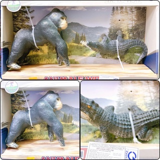 Mô hình King Kong và Cá Sấu size 20cm không pin bằng nhựa đồ chơi mô hình nhân vật cho bé