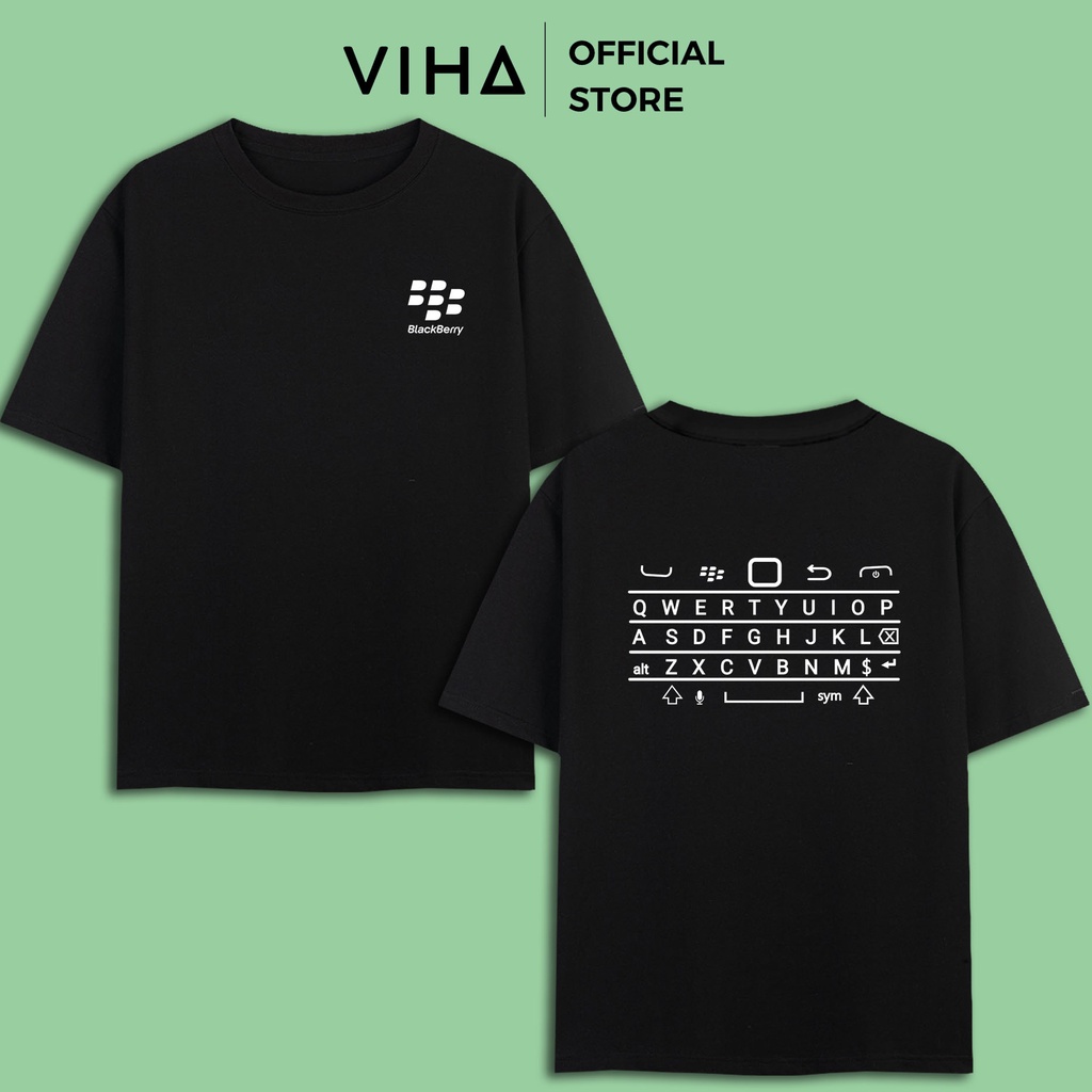 Áo thun unisex form rộng chất vải cotton 100% thoáng mát, dày dặn hai màu đen trắng full size hình Blackberry