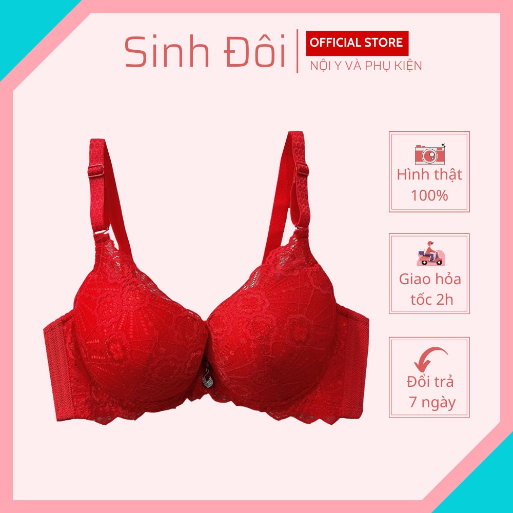 Áo ngực nữ ren mút dày nâng ngực tạo khe SD935 có gọng cúp xéo mềm mịn size 32-34-36 mặc áo dài