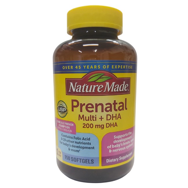 Vitamin Tổng Hợp Nature Made Prenatal Multi +DHA 200 mg DHA - Mẫu Mới