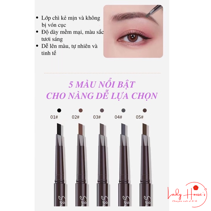 Chì Kẻ Chân Mày Không Trôi Không Thấm Mồ Hôi Dễ Sử Dụng